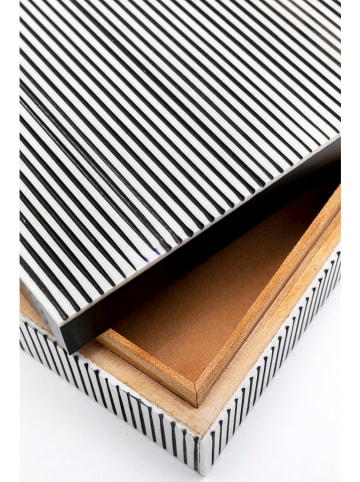 Kare Aufbewahrungsbox "Plenty" in Schwarz/ Weiß - (B)19,5 x (H)14,5 x (T)5,5 cm