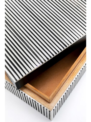 Kare Opbergbox "Plenty" zwart/wit - (B)19,5 x (H)14,5 x (D)5,5 cm