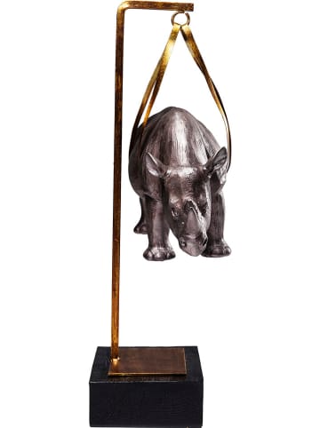 Kare Figurka dekoracyjna "Hanging Rhino" w kolorze szarym - 25 x 43 cm