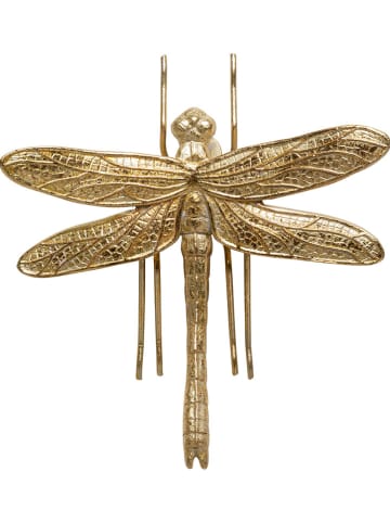 Kare Dekoracja ścienna "Dragonfly" w kolorze złotym - 17 x 17 cm