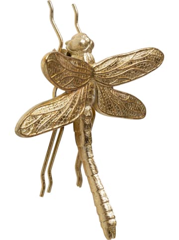 Kare Dekoracja ścienna "Dragonfly" w kolorze złotym - 17 x 17 cm