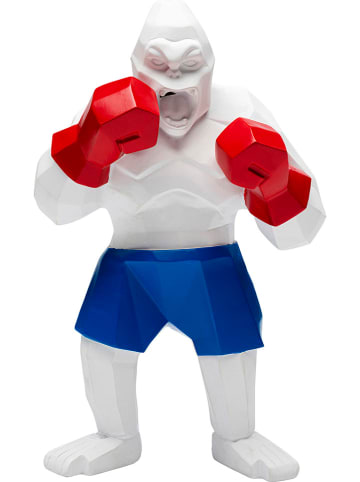 Kare Decoratief figuur "Gorilla Punch" wit/blauw/rood - (H)25 cm