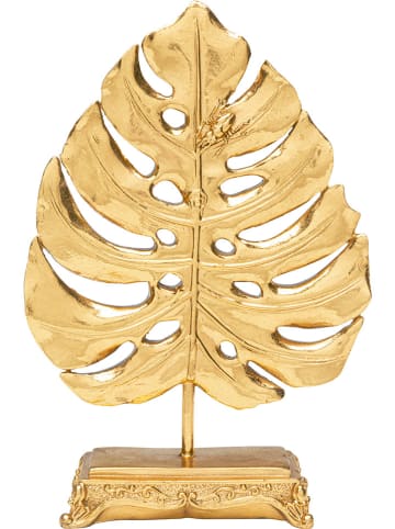 Kare Figurka dekoracyjna "Monstera Leaf" w kolorze złotym - wys. 26 cm