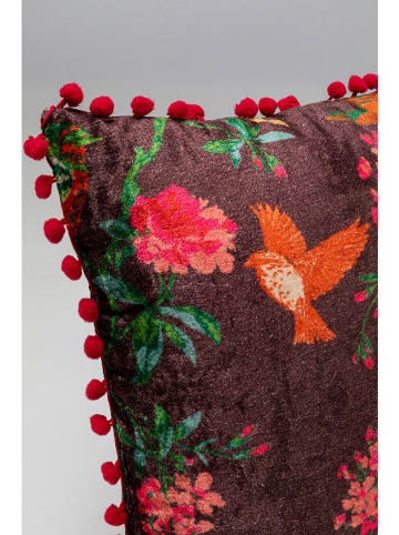 Kare Poduszka "Birdie Flower" w kolorze czerwonym - 40 x 40 cm