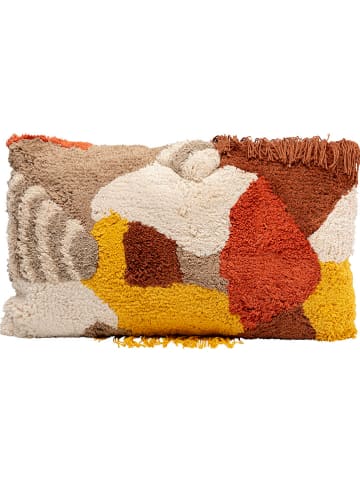 Kare Kissen in Hellbraun/ Creme/ Gelb - (L)35 x (B)60 cm