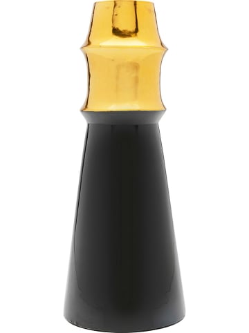Kare Vase "Ciera" in Schwarz/ Gold - (H)34 cm
