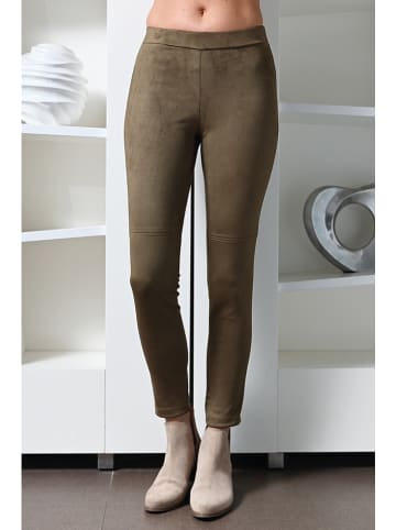 Bleu d'Azur Legginsy "Dakar" w kolorze khaki