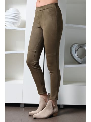 Bleu d'Azur Legginsy "Dakar" w kolorze khaki