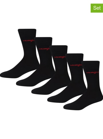 Wrangler 5er-Set: Socken "Lees" in Schwarz