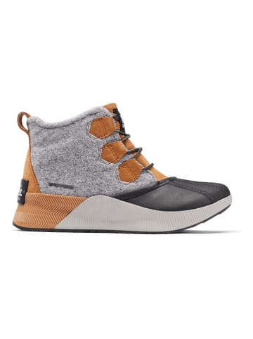Sorel Leder-Winterboots "Out N About III" in Grau/ Hellbraun