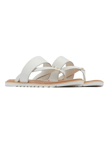 Sorel Leren teenslippers "Ella II" wit