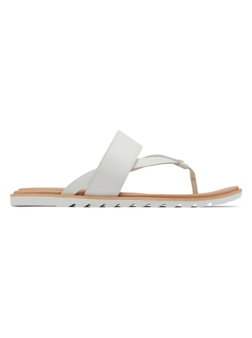 Sorel Leren teenslippers "Ella II" wit