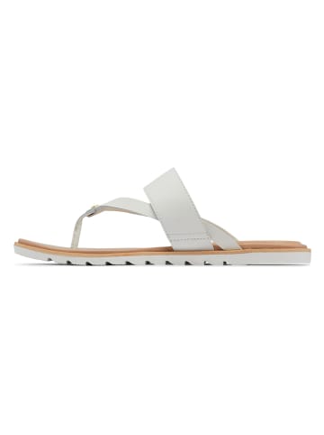 Sorel Leren teenslippers "Ella II" wit