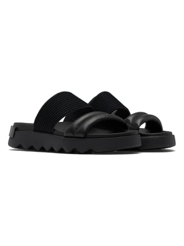 Sorel Leder-Pantoletten "Vibe" in Schwarz