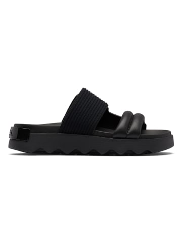 Sorel Leder-Pantoletten "Vibe" in Schwarz