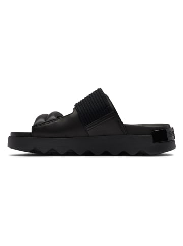 Sorel Leder-Pantoletten "Vibe" in Schwarz