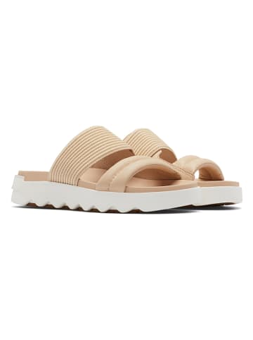 Sorel Leder-Pantoletten "Vibe" in Beige