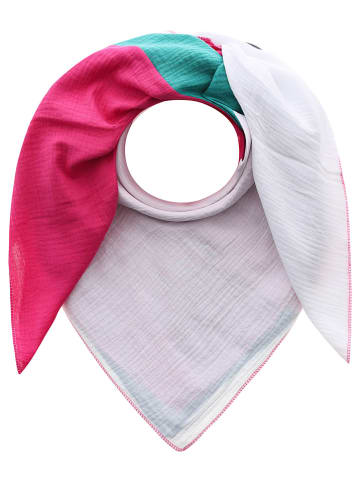 Zwillingsherz Mousseline vierkante doek "Colors" roze/wit - (L)200 x (B)100 cm