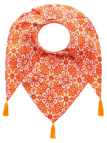 Zwillingsherz Chusta trójkątna w kolorze pomarańczowym - 200 x 100 cm