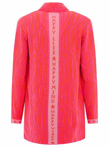 Zwillingsherz Cardigan "Zebra Happy Vibes" in Pink/ Rot