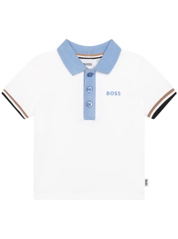 Hugo Boss Kids Koszulka polo w kolorze biało-błękitnym