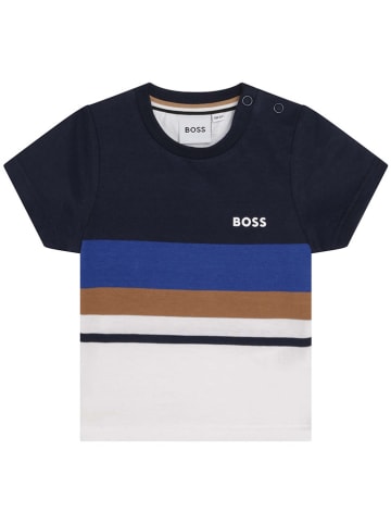 Hugo Boss Kids Shirt in Dunkelblau/ Weiß