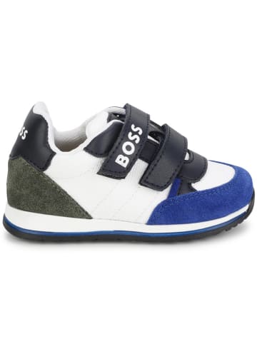 Hugo Boss Kids Sneakers in Weiß/ Dunkelblau/ Khaki