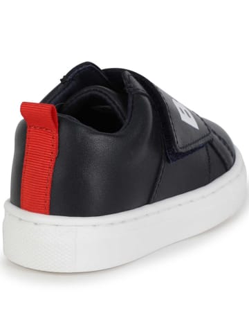 Hugo Boss Kids Skórzane sneakersy w kolorze czarno-czerwonym