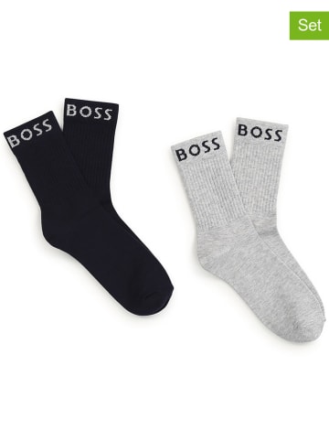 Hugo Boss Kids 2er-Set: Socken in Schwarz/ Grau