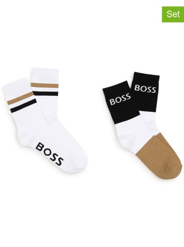 Hugo Boss Kids 2-delige set: sokken wit/zwart/lichtbruin