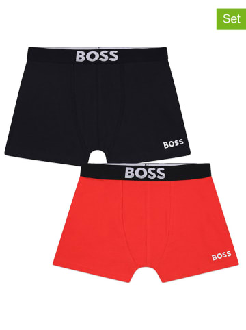 Hugo Boss Kids Bokserki (2 pary) w kolorze czerwonym i czarnym