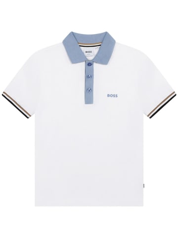 Hugo Boss Kids Koszulka polo w kolorze błękito-białym