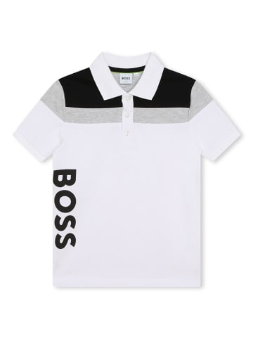 Hugo Boss Kids Poloshirt wit/grijs/zwart
