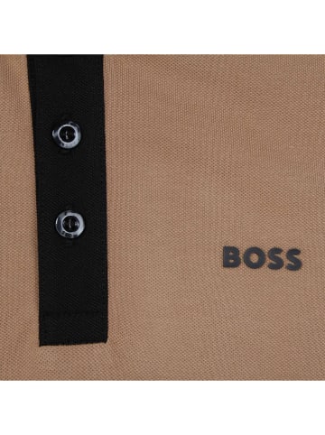 Hugo Boss Kids Koszulka polo w kolorze granatowo-biało-jasnobrązowym