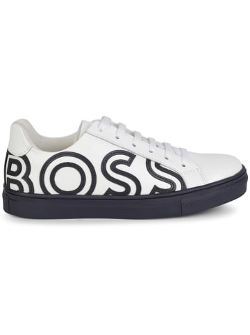 Hugo Boss Kids Leren sneakers wit/zwart