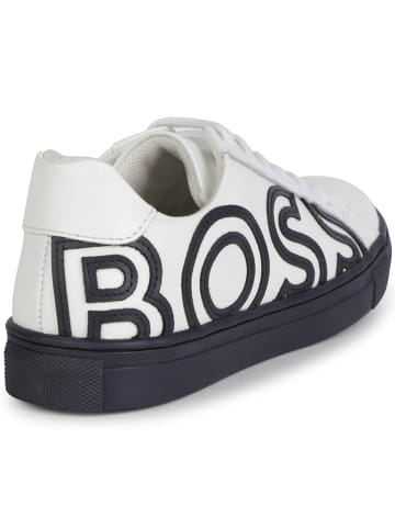 Hugo Boss Kids Skórzane sneakersy w kolorze biało-czarnym