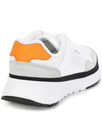 Hugo Boss Kids Sneakers wit/grijs/oranje