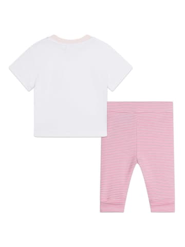 Hugo Boss Kids 2tlg. Outfit in Weiß/ Rosa