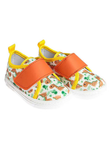First Step Sneakers "Dino" oranje/meerkleurig