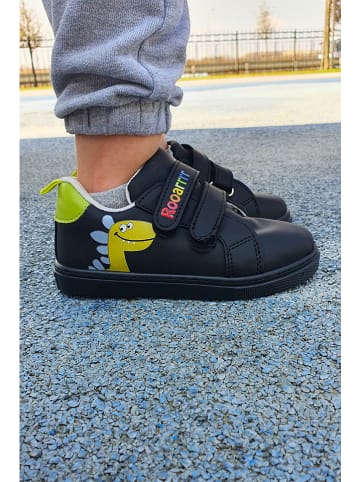 First Step Sneakersy "Dino" w kolorze czarno-zielonym