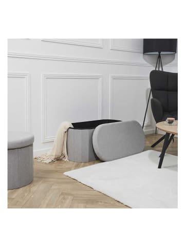 The Home Deco Kids Hocker w kolorze szarym ze schowkiem - 76 x 38 x 38 cm