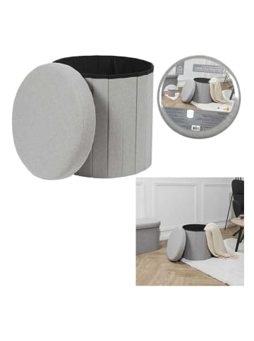 The Home Deco Kids Kruk met opbergruimte grijs - (H)38 x Ø 38 cm