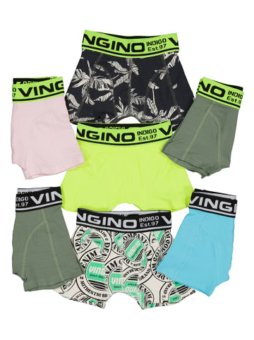 Vingino 7-delige set: boxershorts kaki/geel/lichtroze