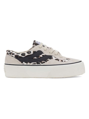 Superga Leren sneakers beige/zwart