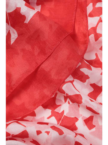 TATUUM Jedwabna chusta w kolorze czerwono-białym - 90 x 90 cm