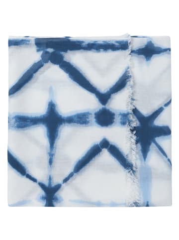 TATUUM Schal in Weiß/ Blau - (L)180 x (B)100 cm