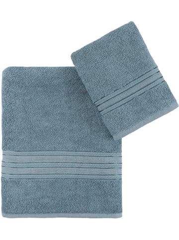 Colorful Cotton 2-częściowy zestaw ręczników w kolorze niebieskim