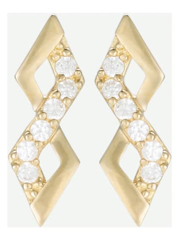 OR ÉCLAT Złote kolczyki-wkrętki z kryształami