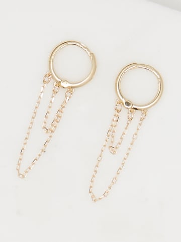 L instant d Or Gold-Creolen "Double Chaine"