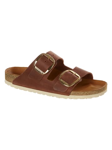 Birkenstock Leren slippers "Arizona" bruin